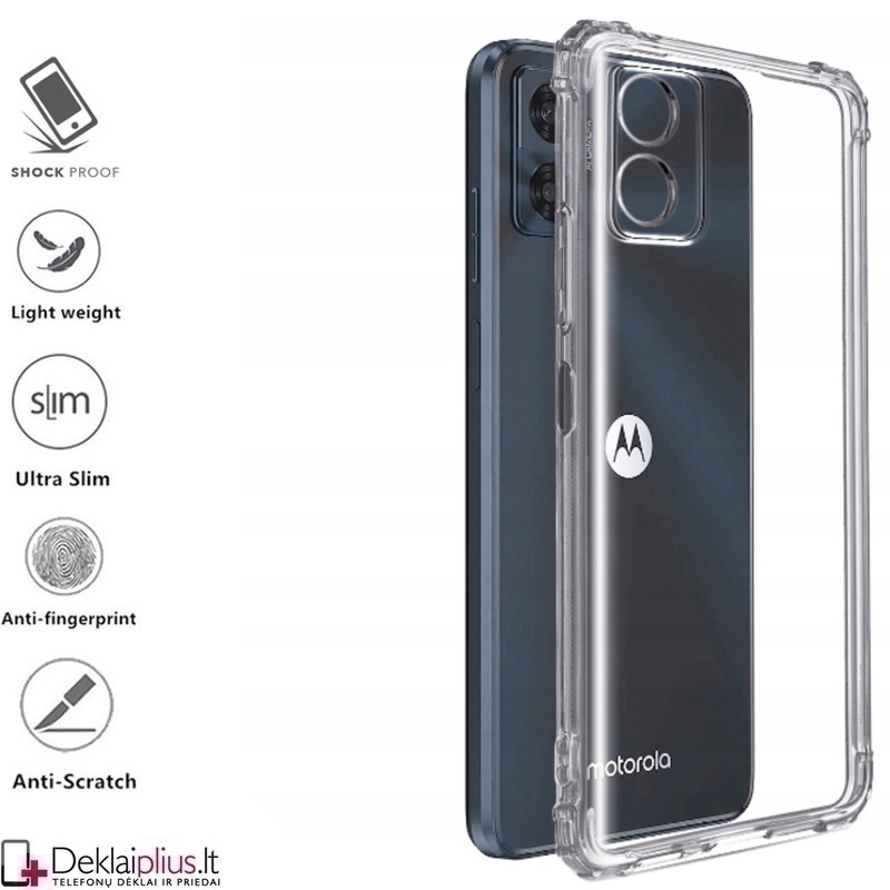 Silikoninis-Anti shock dėklas - permatomas 1.5 mm.(Motorola Moto E13) Silikoninis-Anti shock dėklas - permatomas 1.5 mm.(Motorola Moto E13)